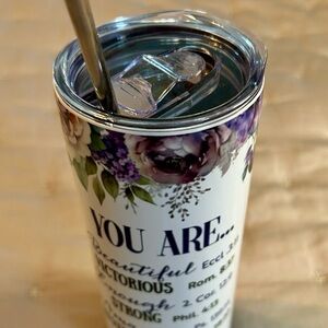 Floral Faith Insulated Tumbler with Straw